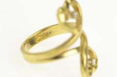 14K Yellow Gold Diamond Twist Heart Love Symbol Vintage Ring