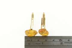 18K Yellow Gold Raw Amber Cabochon Vintage Men's Cuff Links