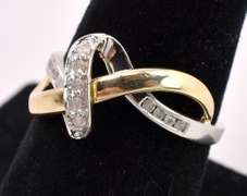 Unique Diamond Ring In 14K White Gold