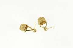 14K Yellow Gold 3D Longaberger Basket Picnic Vintage Dangle Earrings