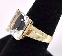 Delightful White Topaz Ring In Yellow Gold