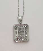 Glamorous 18kt Solid White Gold & Diamond Pendant Necklace