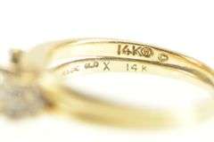 14K Yellow Gold 0.65 Ctw Marquise Diamond Bridal Engagement Ring