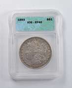 EF40 1893 Morgan Silver Dollar ICG
