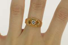 14K Yellow Gold 0.45 Ct VS Diamond Pressure Set Men's Ring