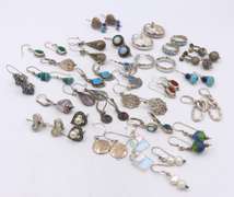 Group Lot of Vintage 925 Sterling Silver Earrings