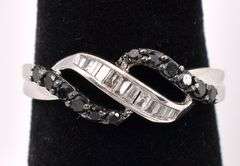 Elegant Black Diamond Ring In Yellow Gold