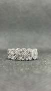 ANTIQUE DESIGN 14K WHITE GOLD EMBELLISHED ROUND AND BAGUETTE DIAMOND RING (0.65 CARAT T.W.)
