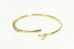 14K Yellow Gold Tanzanite Diamond Vintage Oval Bangle Bracelet