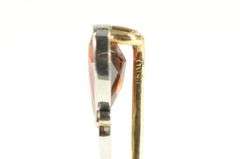 14K Yellow Gold Victorian Tear Drop Garnet Diamond Antique Stick Pin