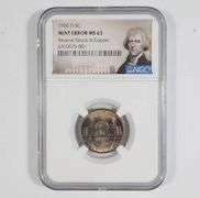 Mint Error MS65 1950-D Jefferson Nickel Reverse Struck In Copper NGC