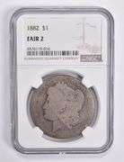 FAIR 2 1882 Morgan Silver Dollar NGC Lowball Low Ball