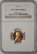 1958 Proof Lincoln Cent NGC PF67 RD Cameo