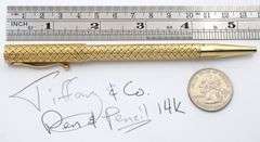 Rare Tiffany & Co. 14K YG Ballpoint Pen & Mech. Pencil