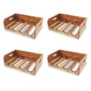 Bottle Racks 4 pcs for 16 Bottles Solid Reclaimed Wood