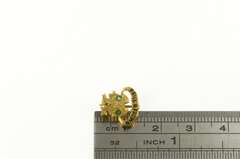 14K Yellow Gold Victorian Frill & Frown Drama Emerald Pin/Brooch