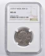 MS66 1979-P Susan B. Anthony Dollar Wide Rim NGC