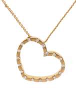 1.20ctw Diamond Open Heart Pendant Necklace in 18K
