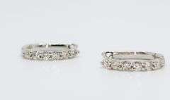 Rapturous Centerpiece Quintuple Diamond Set 18k White Gold Horseshoe Earrings