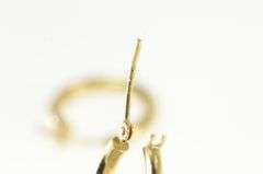 10K Yellow Gold 14.9mm Classic Vintage Simple Round Hoop Earrings