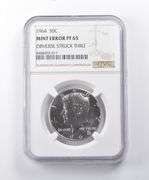 Mint Error PF65 UCAM 1964 Kennedy Half Dollar OBV Struck Thru NGC