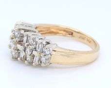 Charming Yellow Gold Baguette and Round Diamond Band Ring
