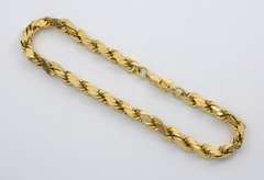 Flashy Diamond Cut 14k Rope Bracelet
