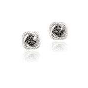 Sterling Silver Black Diamond Earrings