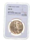 MS70 1988 $50 1 Oz. Gold American Eagle - Graded NGC