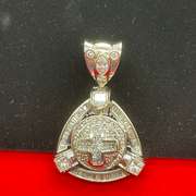 CERTIFIED 14K WHITE GOLD DIAMOND PENDANT WITH OVER 5.00 CARATS OF DIAMONDS