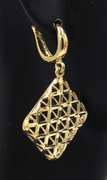 Gorgeous Yellow Gold Basket Weave Drop Dangle Earrings