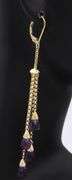 Wonderful Yellow Gold Amethyst Dangle Earrings