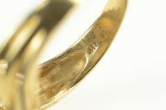 10K Yellow Gold Marquise Sapphire Baguette Diamond Halo Ring