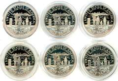 6 Proof Statue of Liberty Commemorative Half Dollars in Capsules
