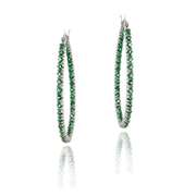 Sterling Silver Created Emerald Earrings