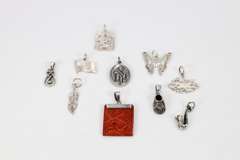 Sterling Silver Pendant Assortment Various Sizes & Styles (10 Pendant Lot)