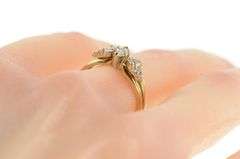 14K Yellow Gold 0.65 Ctw Marquise Diamond Bridal Engagement Ring