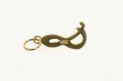 14K Yellow Gold S Letter Initial Cursive Script Monogram Charm/Pendant