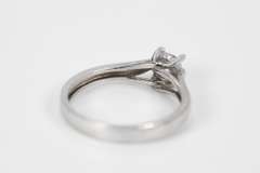 10k White Gold Round Solitaire Vintage Engagement Ring Size 2.3