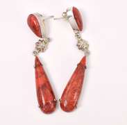 Red Jasper Dangle Earring In Sterling Silver