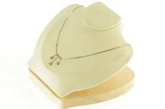 14K White Gold Squared Beaded Ball Fringe Chain Snake Necklace