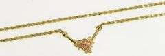 14K Yellow Gold 1.7mm Rope Link Classic Woven Chain Necklace