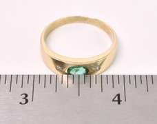 Sturdy Emerald Ring In 14K Yellow Gold