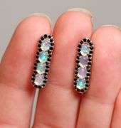 Unique 18.28ct Opal and Spinel earrings