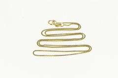 14K Yellow Gold 0.6mm Square Classic Box Chain Link Vintage Necklace