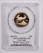 PR70DCAM 1997-W $25 American Gold Eagle 1/2 Oz Sign Reagan Legacy PCGS