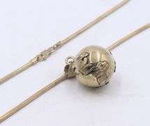 Vintage 925 Sterling Silver World Pendant on Chain
