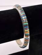 Colorful Magnetic Bangle Bracelet In Sterling Silver