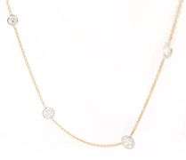 2.39ctw European Cut Diamond Station Necklace in 18K