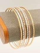 18kt Gold Plated Bangle Bracelet Semanario Set of 6 !